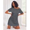 Ekouaer Nightgowns for Women Cotton Night Gown 3 Pack Sleep Shirts Short Sleeve Nightshirt Soft Sleepwear Nightdress(Navy Blue/All Grey/Brown Leopard)