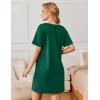 Ekouaer Nightgowns for Women Cotton Sleep Shirts Tshirt Nightshirt Casual Sleepdress Pullover Dress with Pockets S-3XL(Evergreen)