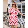 Ekouaer Nightgowns for Women Cotton Sleep Shirts Tshirt Nightshirt Casual Sleepdress Pullover Dress with Pockets S-3XL(Heart)