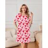 Ekouaer Nightgowns for Women Cotton Sleep Shirts Tshirt Nightshirt Casual Sleepdress Pullover Dress with Pockets S-3XL(Heart)