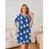 Ekouaer Nightgowns for Women Cotton Sleep Shirts Tshirt Nightshirt Casual Sleepdress Pullover Dress with Pockets S-3XL(Leopard Flower)