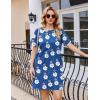 Ekouaer Nightgowns for Women Cotton Sleep Shirts Tshirt Nightshirt Casual Sleepdress Pullover Dress with Pockets S-3XL(Leopard Flower)