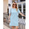Ekouaer Nightgowns for Women Cotton Sleep Shirts Tshirt Nightshirt Casual Sleepdress Pullover Dress with Pockets S-3XL(Light Blue)