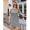 Ekouaer Nightgowns for Women Cotton Sleep Shirts Tshirt Nightshirt Casual Sleepdress Pullover Dress with Pockets S-3XL(Light Gray)