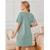 Ekouaer Nightgowns for Women Cotton Sleep Shirts Tshirt Nightshirt Casual Sleepdress Pullover Dress with Pockets S-3XL(Light Green)