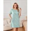 Ekouaer Nightgowns for Women Cotton Sleep Shirts Tshirt Nightshirt Casual Sleepdress Pullover Dress with Pockets S-3XL(Light Green Flowers)