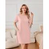 Ekouaer Nightgowns for Women Cotton Sleep Shirts Tshirt Nightshirt Casual Sleepdress Pullover Dress with Pockets S-3XL(Light Pink)