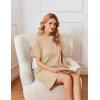Ekouaer Nightgowns for Women Cotton Sleep Shirts Tshirt Nightshirt Casual Sleepdress Pullover Dress with Pockets S-3XL(Light Yellow)