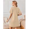 Ekouaer Nightgowns for Women Cotton Sleep Shirts Tshirt Nightshirt Casual Sleepdress Pullover Dress with Pockets S-3XL(Light Yellow)