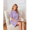 Ekouaer Nightgowns for Women Cotton Sleep Shirts Tshirt Nightshirt Casual Sleepdress Pullover Dress with Pockets S-3XL(Lilac)