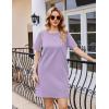 Ekouaer Nightgowns for Women Cotton Sleep Shirts Tshirt Nightshirt Casual Sleepdress Pullover Dress with Pockets S-3XL(Lilac)