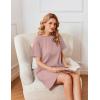 Ekouaer Nightgowns for Women Cotton Sleep Shirts Tshirt Nightshirt Casual Sleepdress Pullover Dress with Pockets S-3XL(Lotus Pink)