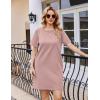 Ekouaer Nightgowns for Women Cotton Sleep Shirts Tshirt Nightshirt Casual Sleepdress Pullover Dress with Pockets S-3XL(Lotus Pink)