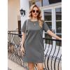 Ekouaer Nightgowns for Women Cotton Sleep Shirts Tshirt Nightshirt Casual Sleepdress Pullover Dress with Pockets S-3XL(Medium Gray)