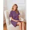 Ekouaer Nightgowns for Women Cotton Sleep Shirts Tshirt Nightshirt Casual Sleepdress Pullover Dress with Pockets S-3XL(Mulberry)