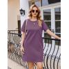 Ekouaer Nightgowns for Women Cotton Sleep Shirts Tshirt Nightshirt Casual Sleepdress Pullover Dress with Pockets S-3XL(Mulberry)