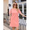 Ekouaer Nightgowns for Women Cotton Sleep Shirts Tshirt Nightshirt Casual Sleepdress Pullover Dress with Pockets S-3XL(Orange Pink)