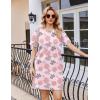 Ekouaer Nightgowns for Women Cotton Sleep Shirts Tshirt Nightshirt Casual Sleepdress Pullover Dress with Pockets S-3XL(Pink Flower)