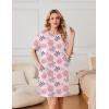 Ekouaer Nightgowns for Women Cotton Sleep Shirts Tshirt Nightshirt Casual Sleepdress Pullover Dress with Pockets S-3XL(Pink Flower)