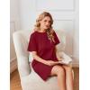 Ekouaer Nightgowns for Women Cotton Sleep Shirts Tshirt Nightshirt Casual Sleepdress Pullover Dress with Pockets S-3XL(Wine Red)