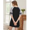 Ekouaer Nightgowns for Women Short Sleeve Sleepshirts Crew Neck Nightshirts Color Block Pajamas Dress Soft Sleepwear(Black)
