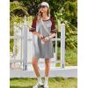 Ekouaer Nightgowns for Women Short Sleeve Sleepshirts Crew Neck Nightshirts Color Block Pajamas Dress Soft Sleepwear(Light Grey)