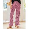 Ekouaer Pajama Sets for Women Short Sleeve Pj Set V Neck Sleepwear Chest Pocket with Long Pants Casual Loose Loungewear(Leopard Pink Love)