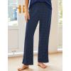 Ekouaer Pajama Sets for Women Short Sleeve Pj Set V Neck Sleepwear Chest Pocket with Long Pants Casual Loose Loungewear(Navy Dots)