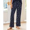 Ekouaer Pajama Sets for Women Short Sleeve Pj Set V Neck Sleepwear Chest Pocket with Long Pants Casual Loose Loungewear(Navy Starry Sky)