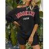 Ekouaer Pajamas 2 Piece Lounge Sets Ribbed Knit Matching Outfits T-shirt Biker Shorts Sleepwear Loungewear Sweatsuits(Black Print)