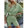 Ekouaer Pajamas 2 Piece Lounge Sets Ribbed Knit Matching Outfits T-shirt Biker Shorts Sleepwear Loungewear Sweatsuits(Light Green)