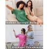 Ekouaer Pajamas 2 Piece Lounge Sets Ribbed Knit Matching Outfits T-shirt Biker Shorts Sleepwear Loungewear Sweatsuits(Light Pink)