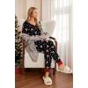 Ekouaer Pajamas for Women Set 2 Piece Lounge Set Short Sleeve Pjs Joggers Long Pants Sleepwear with Pockets(Black Christmas)
