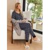 Ekouaer Pajamas for Women Set 2 Piece Lounge Set Short Sleeve Pjs Joggers Long Pants Sleepwear with Pockets(Black Plaid)