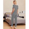 Ekouaer Pajamas for Women Set 2 Piece Lounge Set Short Sleeve Pjs Joggers Long Pants Sleepwear with Pockets(Black Stripe)