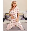 Ekouaer Pajamas for Women Set 2 Piece Lounge Set Short Sleeve Pjs Joggers Long Pants Sleepwear with Pockets(Champagne Teddy)