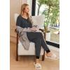 Ekouaer Pajamas for Women Set 2 Piece Lounge Set Short Sleeve Pjs Joggers Long Pants Sleepwear with Pockets(Dark Gray-black)