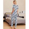 Ekouaer Pajamas for Women Set 2 Piece Lounge Set Short Sleeve Pjs Joggers Long Pants Sleepwear with Pockets(Gery Cat)