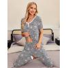 Ekouaer Pajamas for Women Set 2 Piece Lounge Set Short Sleeve Pjs Joggers Long Pants Sleepwear with Pockets(Gery Coffee)