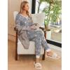 Ekouaer Pajamas for Women Set 2 Piece Lounge Set Short Sleeve Pjs Joggers Long Pants Sleepwear with Pockets(Gery Coffee)