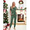 Ekouaer Pajamas for Women Set 2 Piece Lounge Set Short Sleeve Pjs Joggers Long Pants Sleepwear with Pockets(Green Christmas-santa)