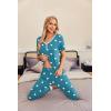 Ekouaer Pajamas for Women Set 2 Piece Lounge Set Short Sleeve Pjs Joggers Long Pants Sleepwear with Pockets(Green Heart)