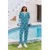 Ekouaer Pajamas for Women Set 2 Piece Lounge Set Short Sleeve Pjs Joggers Long Pants Sleepwear with Pockets(Green Heart)