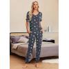 Ekouaer Pajamas for Women Set 2 Piece Lounge Set Short Sleeve Pjs Joggers Long Pants Sleepwear with Pockets(Grey Stars)