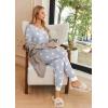 Ekouaer Pajamas for Women Set 2 Piece Lounge Set Short Sleeve Pjs Joggers Long Pants Sleepwear with Pockets(Light Gray Star)