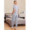 Ekouaer Pajamas for Women Set 2 Piece Lounge Set Short Sleeve Pjs Joggers Long Pants Sleepwear with Pockets(Light Gray Star)