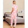Ekouaer Pajamas for Women Set 2 Piece Lounge Set Short Sleeve Pjs Joggers Long Pants Sleepwear with Pockets(Pink Flower)