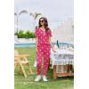 Ekouaer Pajamas for Women Set 2 Piece Lounge Set Short Sleeve Pjs Joggers Long Pants Sleepwear with Pockets(Pink Heart)