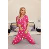 Ekouaer Pajamas for Women Set 2 Piece Lounge Set Short Sleeve Pjs Joggers Long Pants Sleepwear with Pockets(Pink Heart)