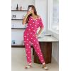 Ekouaer Pajamas for Women Set 2 Piece Lounge Set Short Sleeve Pjs Joggers Long Pants Sleepwear with Pockets(Pink Heart)